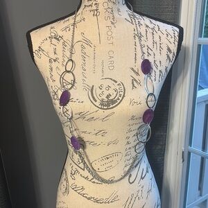 Chic Purple and Silver Necklace